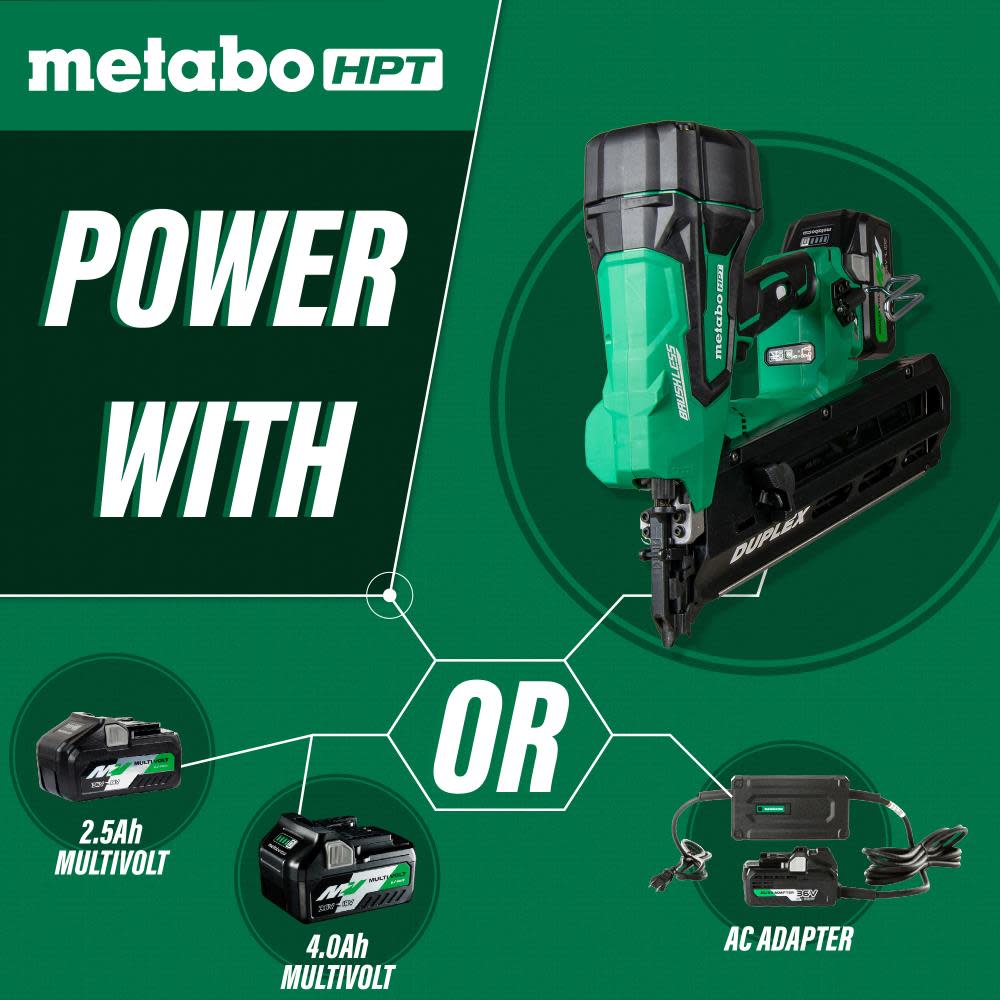 Metabo HPT 36V MultiVolt™  Duplex Nailer Cordless Kit