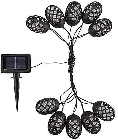 Smart Garden Solar Power Cool Flame String Lights Black (10 Bulbs)