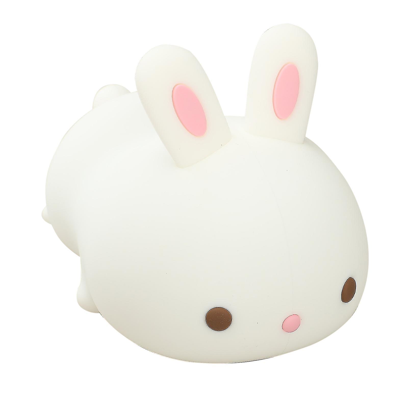 Children Baby Toy Gift Night Light Rabbit Silicone Lamp Decorations Led Touch Sensor Usb Rechargeable Night Light