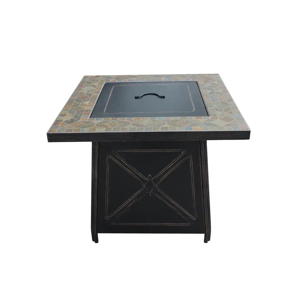 Hampton Bay Crossridge 50，000 BTU Antique Bronze Finish Gas Fire Pit