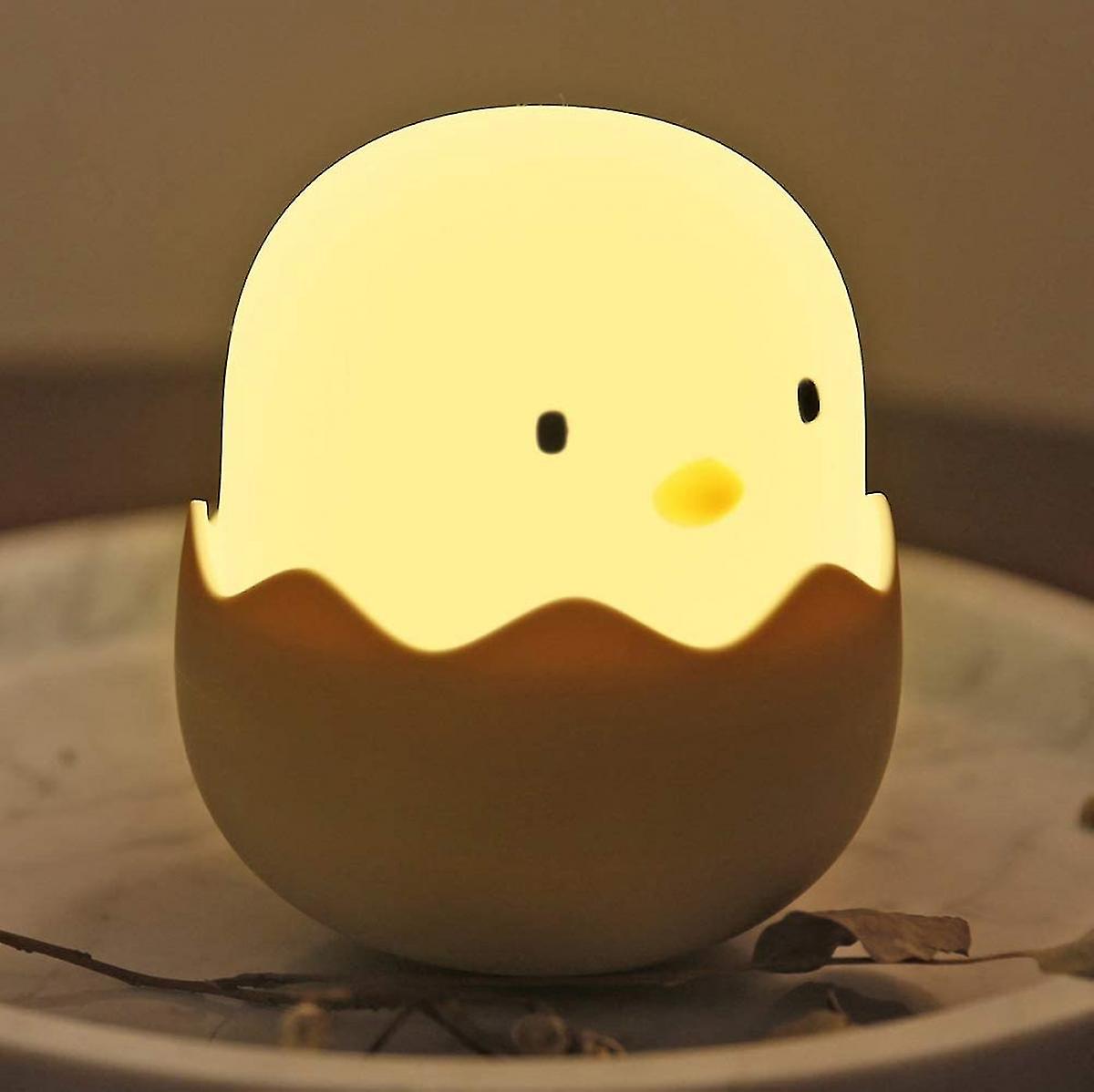 Led Kids Night Light， Cute Warm Egg Soft Silicone Baby Nursery Lamp-usb Rechargeable， Color Temperature and Brightness Adjustable Nursing Light， Tumbler