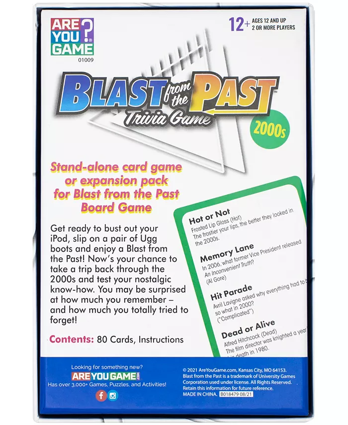 Areyougame Blast From The Past Trivia Game - 2000s Expansion Set  81 Piece