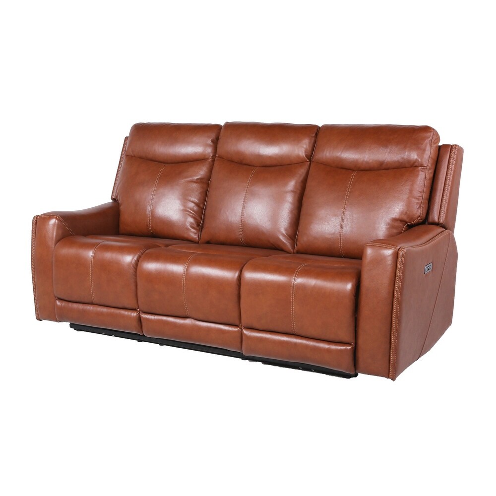 Newport Power Top Grain Leather Reclining Sofa by Greyson Living