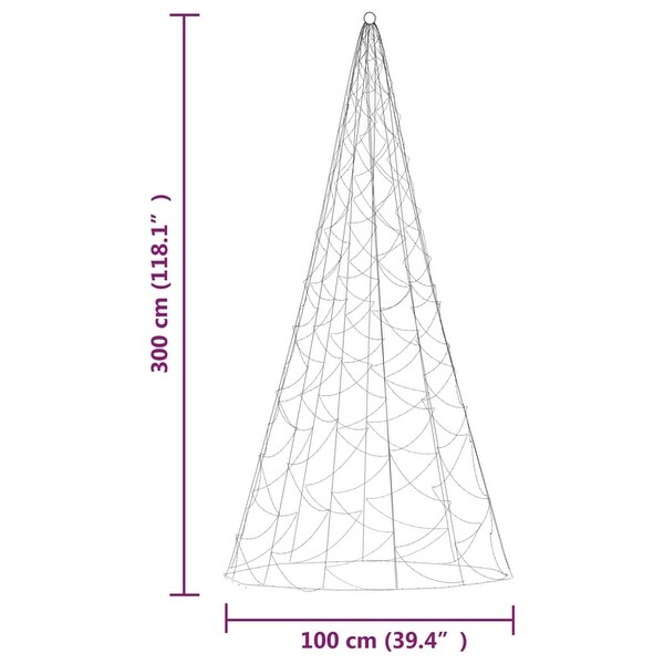 vidaXL Christmas Tree on Flagpole Warm White 500/732/1134/1400/3000 LEDs 10/16/26 ft