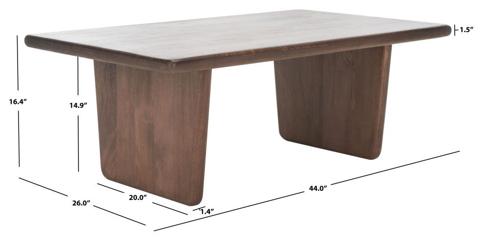 Safavieh Couture Felicity Wood Coffee Table Walnut   Modern   Coffee Tables   by Safavieh  Houzz