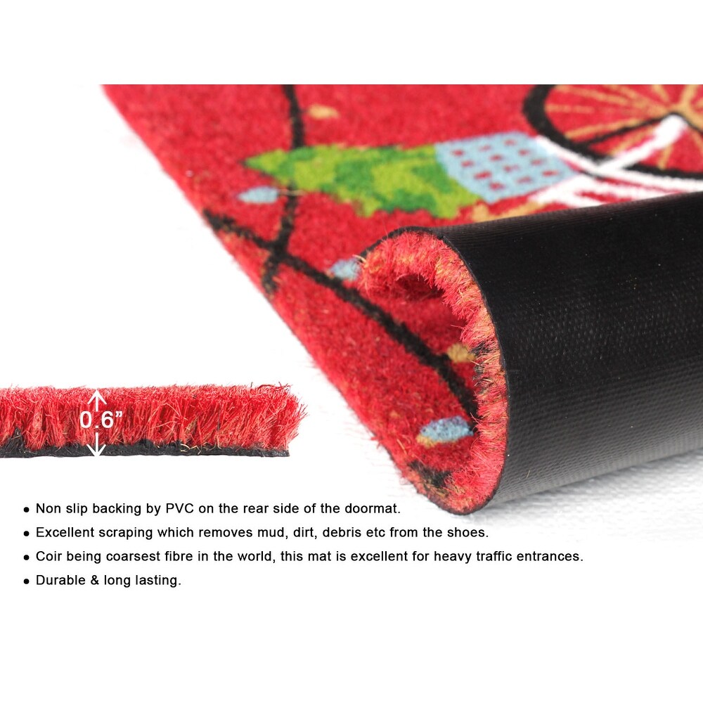 RugSmith Multi Machine Tufted Christmas Cycle Doormat  18\