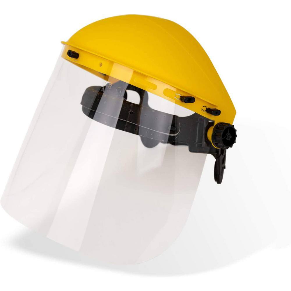 Safe Handler 3-Pack YellowClear Reusable Face Shield with Ratchet BLSH-ES-FSR-3