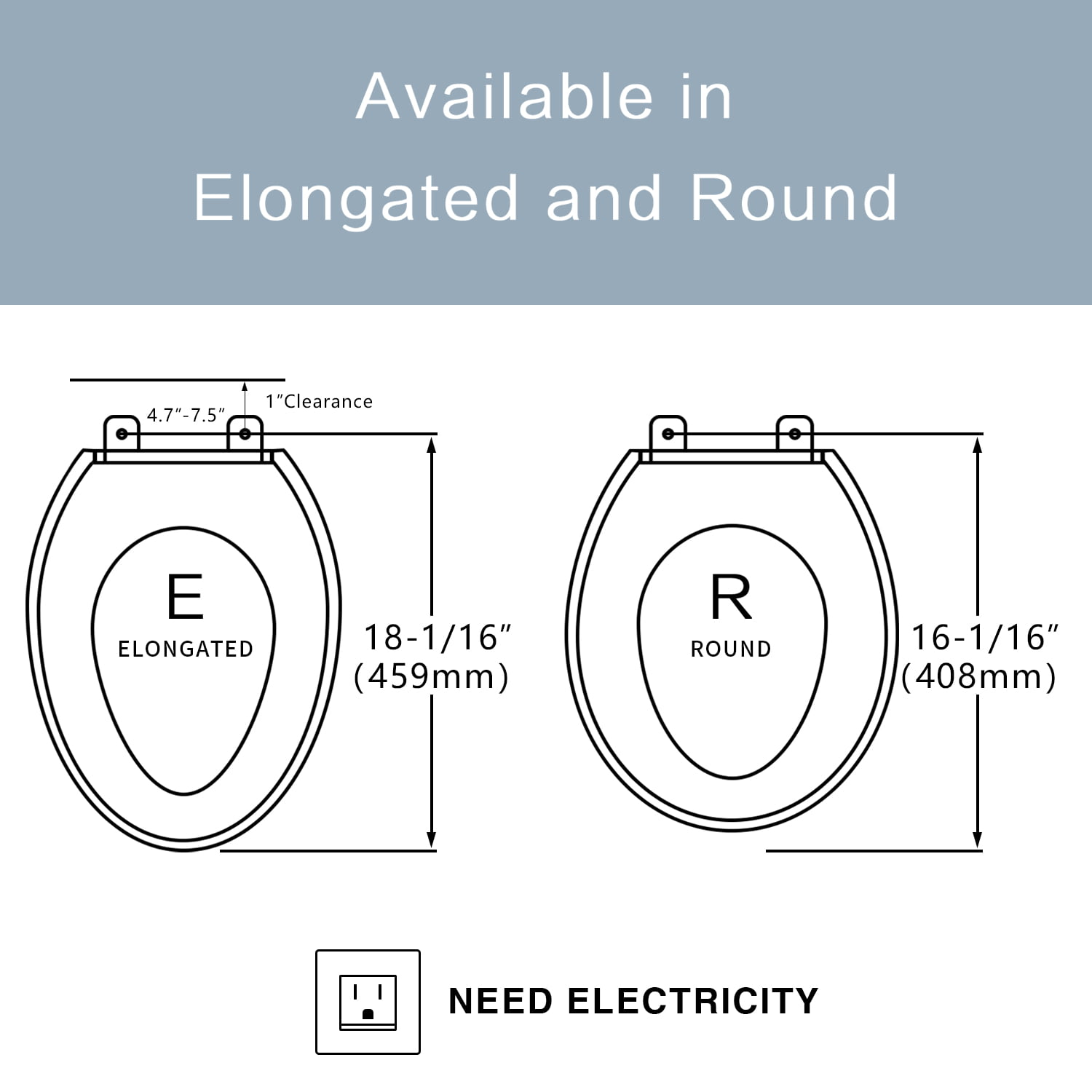 ZMJH ZMA102D Round Smart Toilet Seat, Unlimited Warm Water, Vortex Wash, Electronic Heated,Warm Air Dryer,Bidet Seat,Rear and Front Wash, LED Light, Need Electrical, White