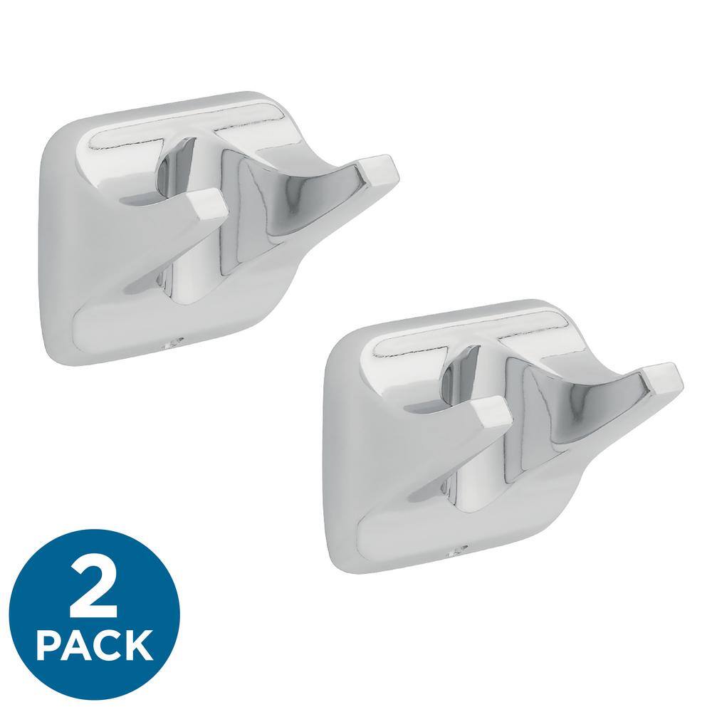 Franklin Brass Futura Double Towel Hook Bath Hardware Accessory in Polished Chrome (2-Pack) D2402PC-2PK