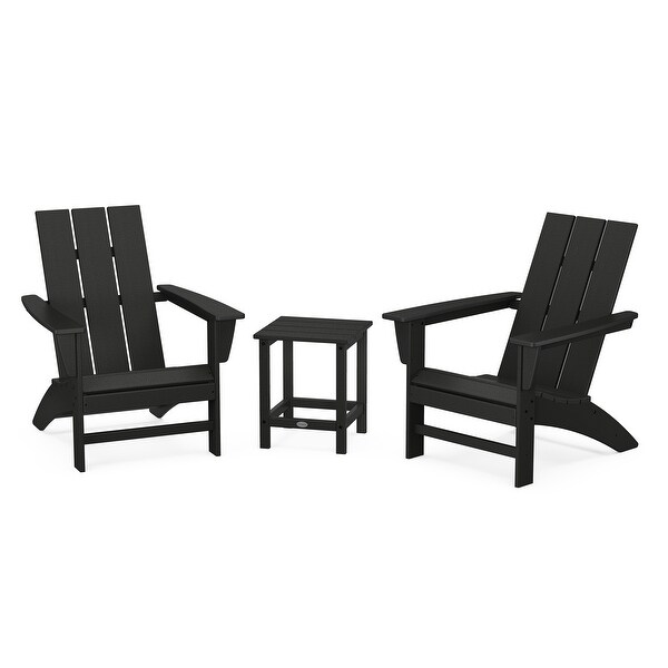 POLYWOOD Modern 3Piece Adirondack Set with Long Island 18