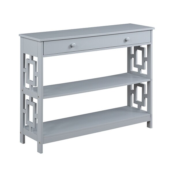 Town Square Contemporary Console Table with Drawer， Gray