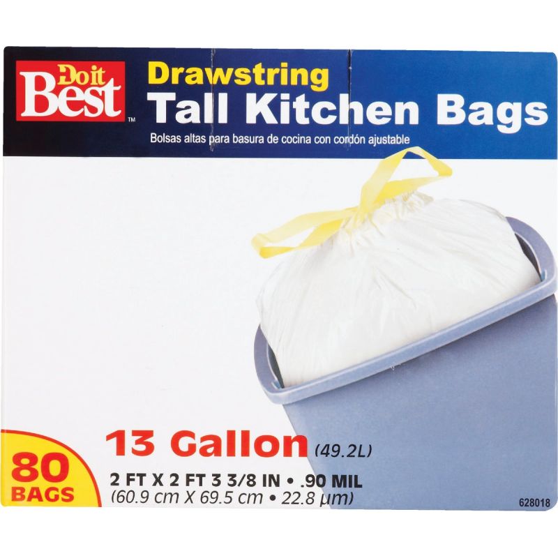 Do it Best Tall Kitchen Trash Bag 13 Gal. White