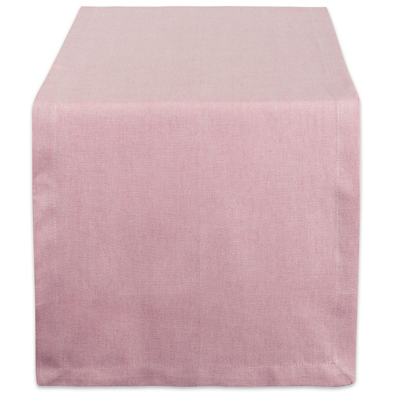 14 x 72 Rose Pink Rectangular Solid Chambray Table Runner