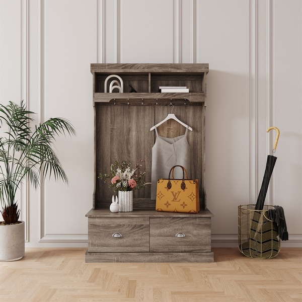 Open Wardrobe with Two Drawers - - 37157433