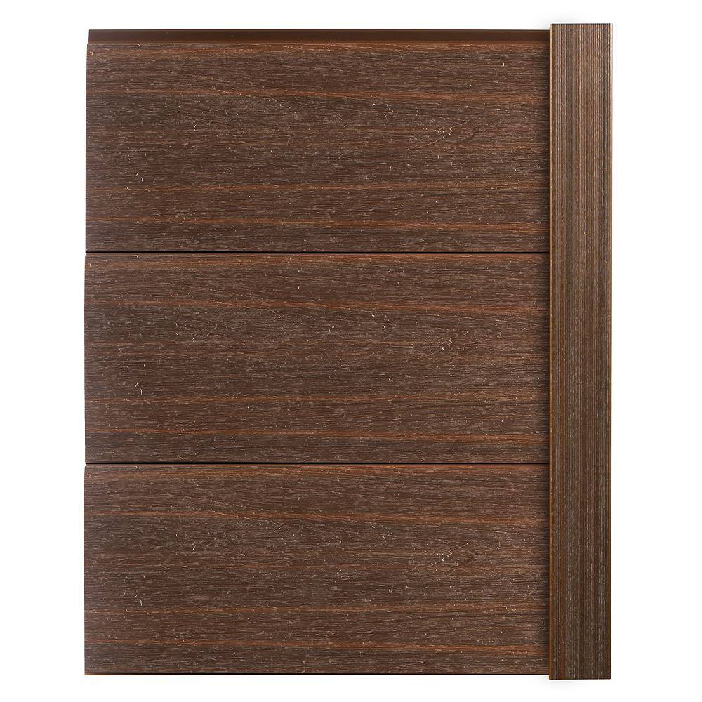 NewTechWood All Weather System 2.2 in. x 2.2 in. x 8 ft. Composite Siding Outside Corner Trim Brazilian Ipe Board US46-8-IP