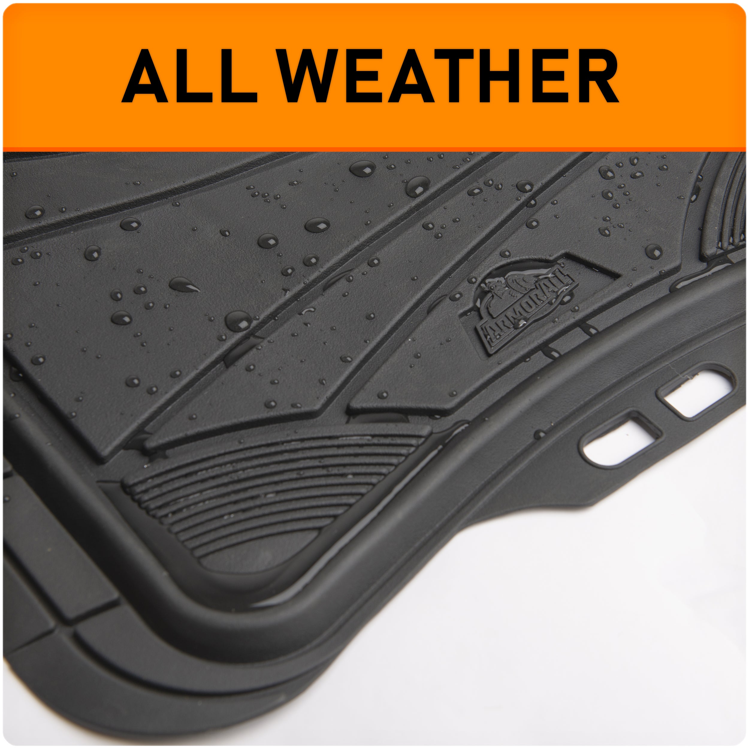 Armor All 4-Piece Black Rubber Car， Truck， SUV Floor Mats， All Weather Protection， Auto， Universal， Custom， Set， Front， Back