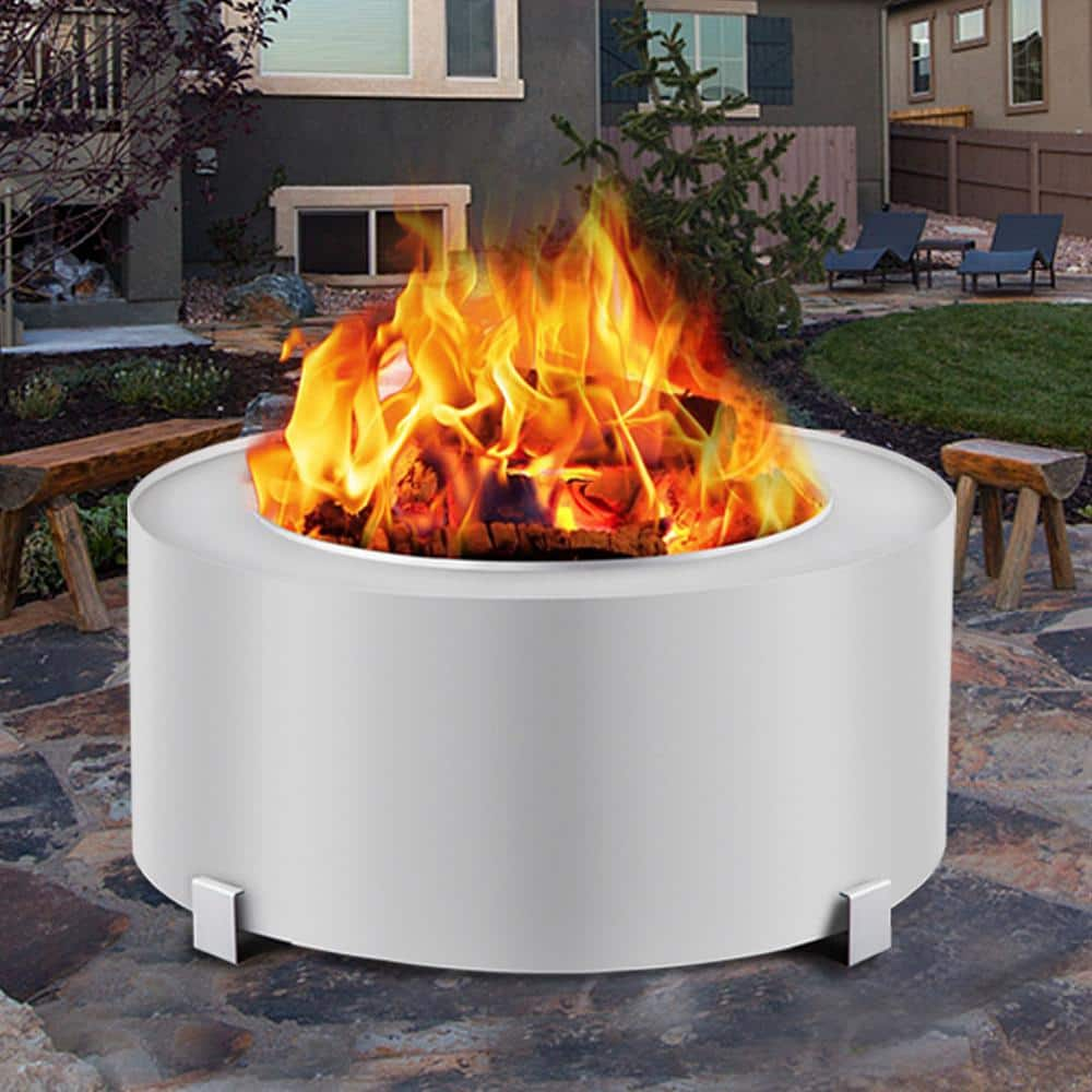 VEVOR Stove Bonfire 26.7 in. Dia Stainless Steel Smokeless Fire Pit Double Wall Design Smokeless Fire Bowl for Picnic Camping YTSYXBXGH28.5DUD9V0