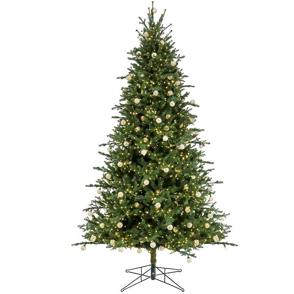 National Tree Company 10 ft. Prelit Artificial Feel Real Christmas Aspen Pine Hinged Tree，5956 Warm White LED Cosmic LightsUL