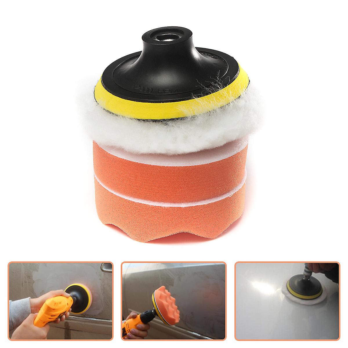 5pcs 5pcs Large Diameter 4in Sponge Disc Automobile Furniture Polishing Waxing Suit