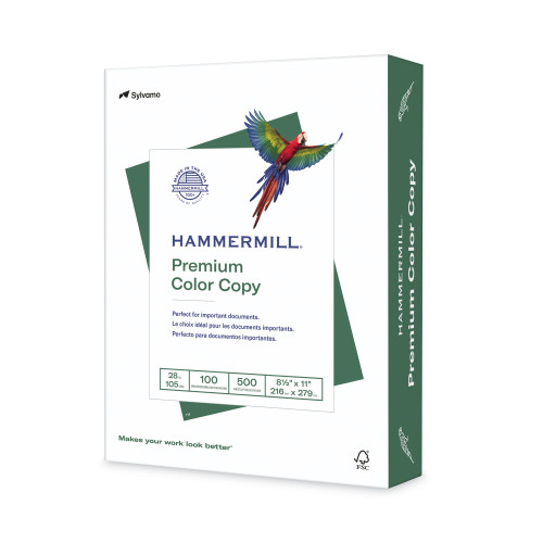 Hammermill Premium Color Copy Print Paper， 100 Bright， 28lb， 8.5 x 11， Photo White， 500/Ream (102467)