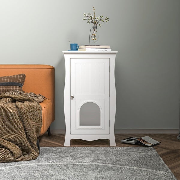 Wood Livingroom End Table Side Table with Pet House