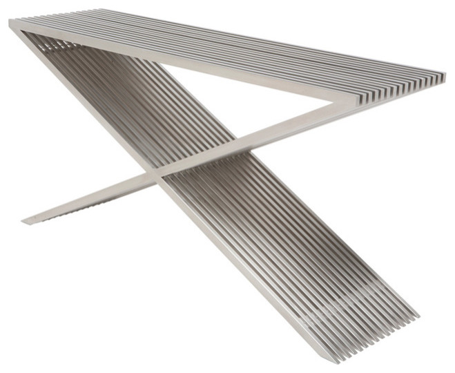 Amici Prague Console Table Brushed Stainless Steel   Contemporary   Console Tables   by Advanced Interior Designs  Houzz