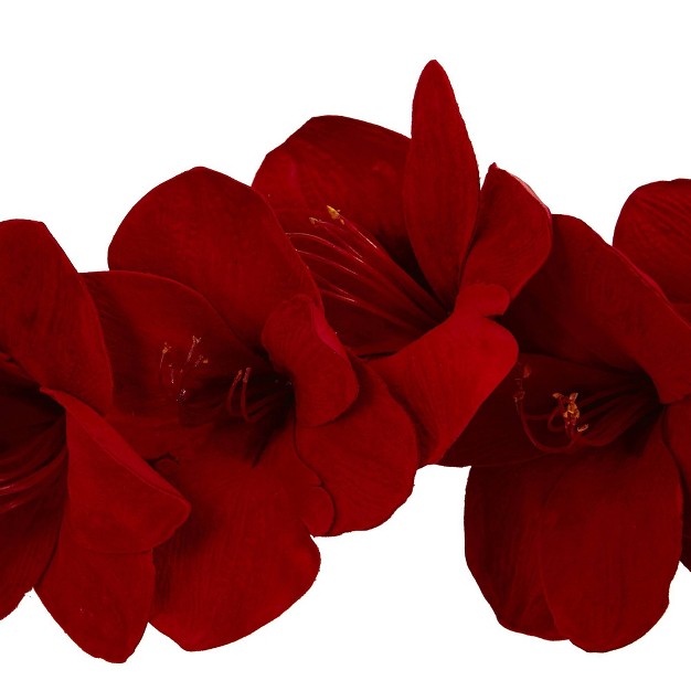 5 x27 Amaryllis Silk Garland Nearly Natural