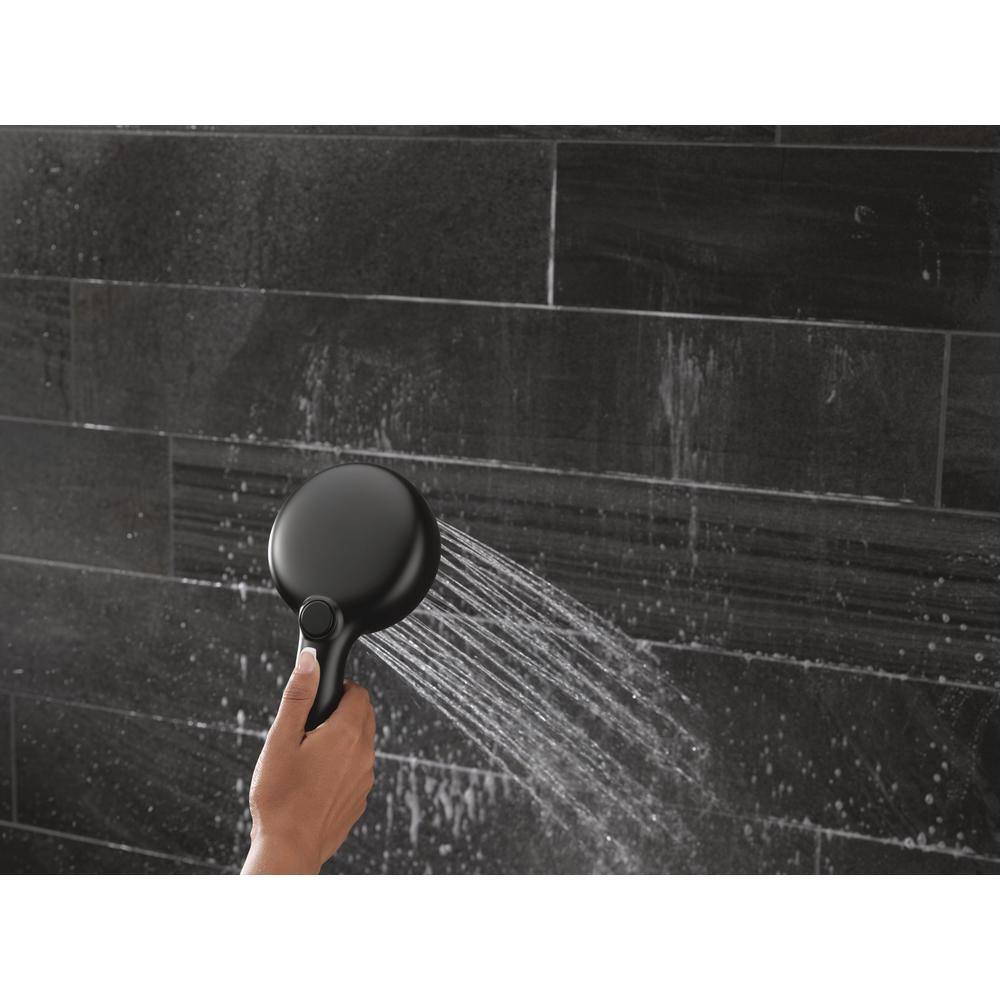 Delta 7-Spray Patterns 4.5 in. Wall Mount Handheld Shower Head 1.75 GPM with Slide Bar and Cleaning Spray in Matte Black 51584-BL