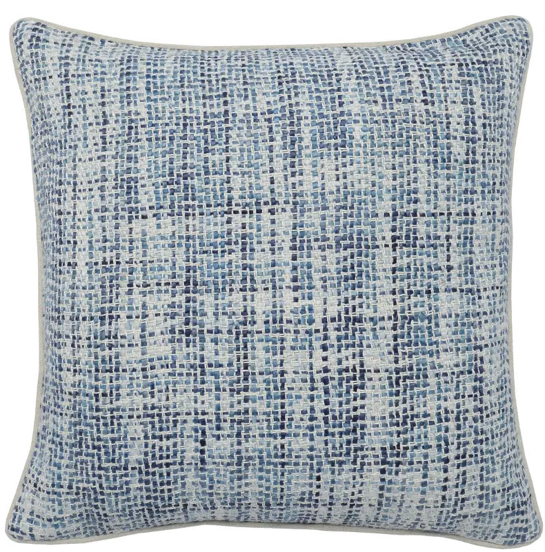 Brax Blue and Ivory Throw Pillow