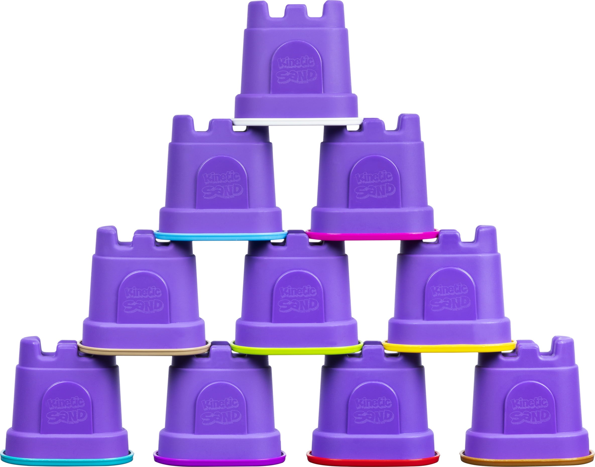 Kinetic Sand, Castle Containers 10-Color Pack Colored Sand Toys