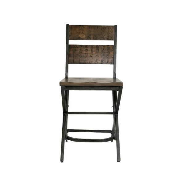 Kavara Casual Barstool Set of 2， Brown/Black