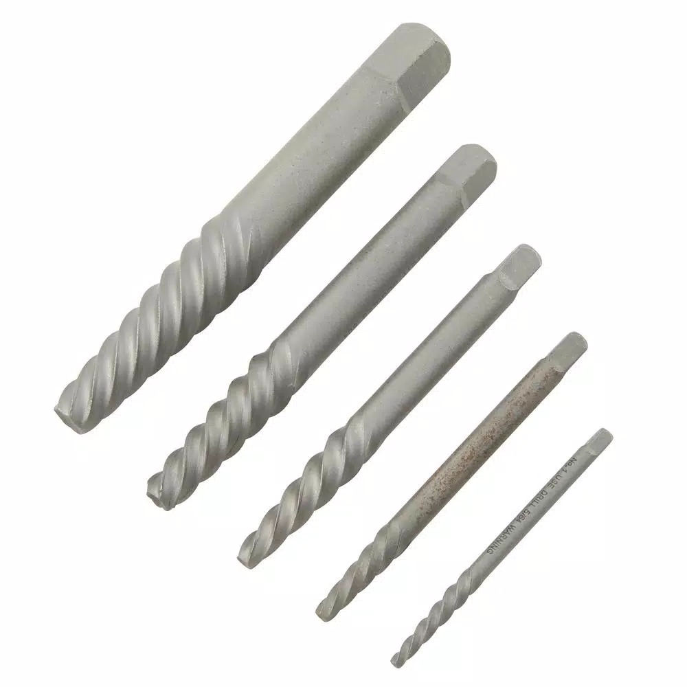 URREA 1/8 in. to 3/4 in. Pouch Set of Spiral Bolt Extractors Screws 5 Piece and#8211; XDC Depot