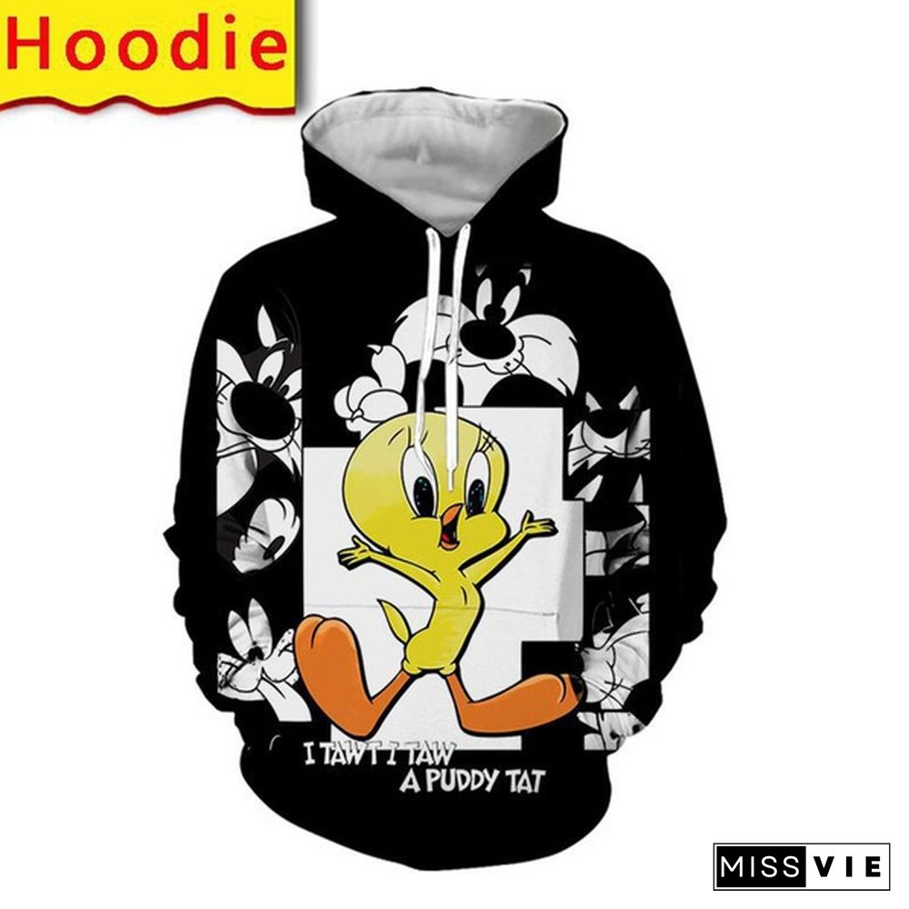 Newest Man Tweety Bird Duck 3D Print Hip Hop Sweatshirt/Pants /T-Shirt/Hoodies/Vest/Shorts Plus Size