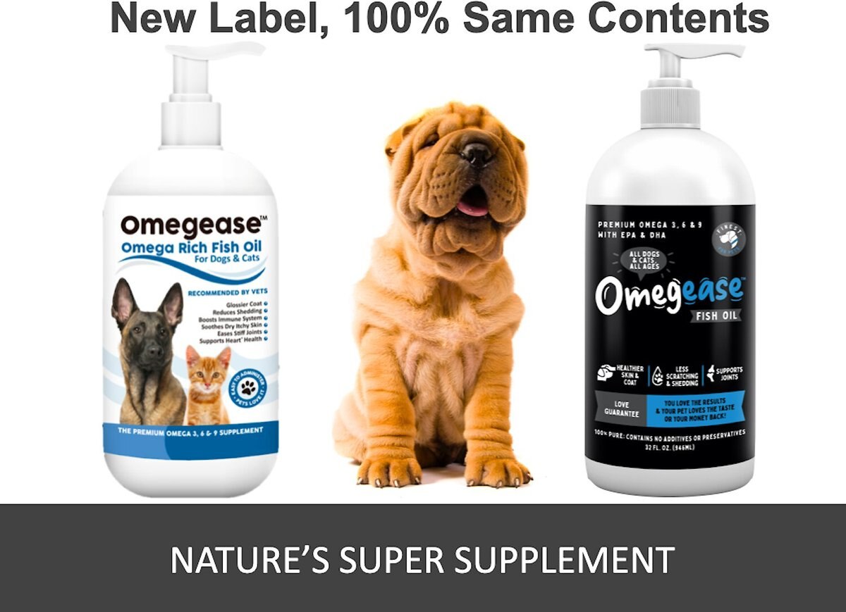 Finest for Pets Omegease Omega-Rich Fish Oil Dog and Cat Supplement