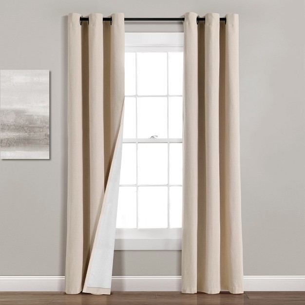 Home Boutique Insulated Grommet Blackout Linen Window Curtain Panel Dark Linen Single 38x84