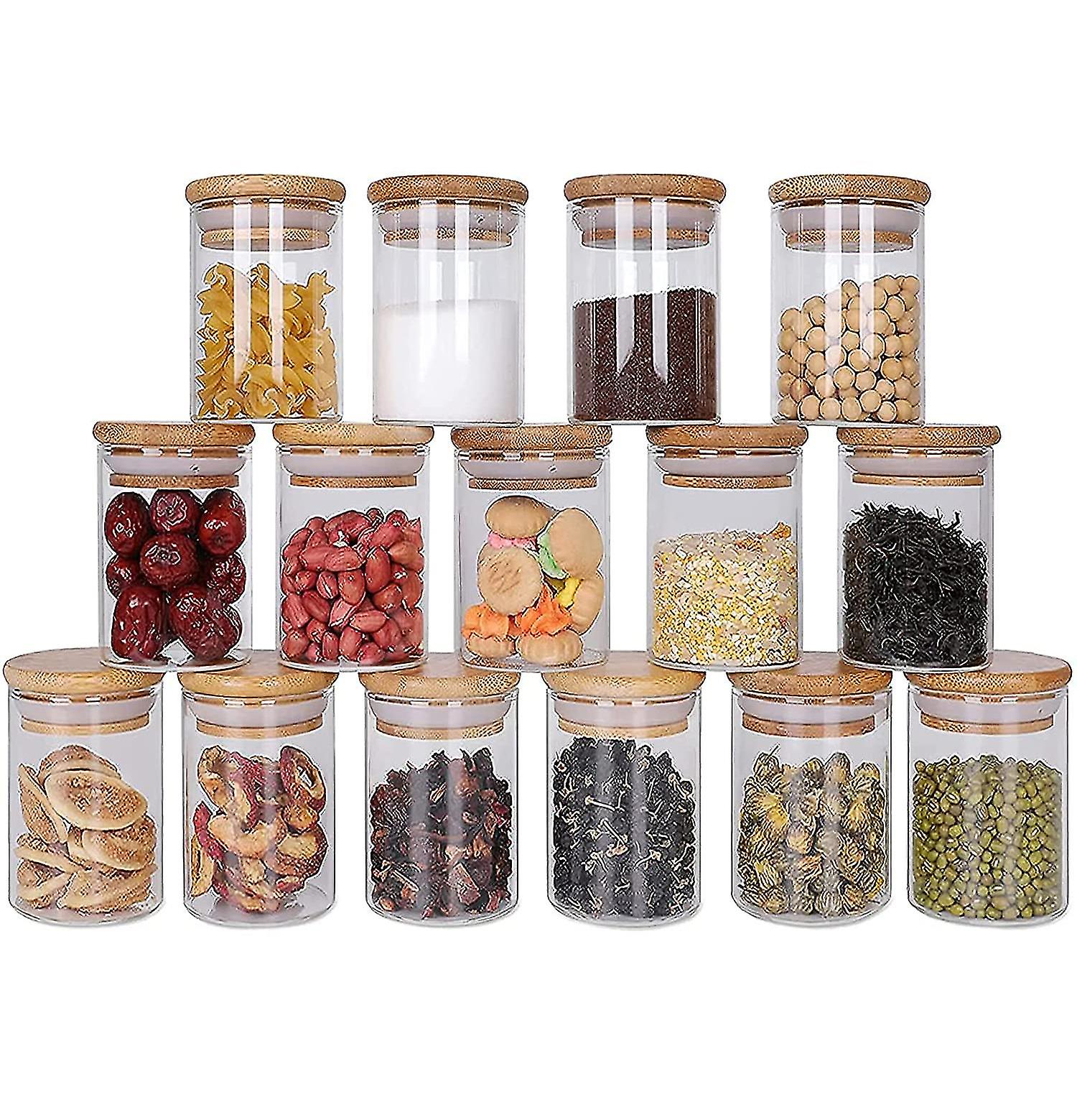 Storage Jars Glass Spice Jars Airtight Glass Containers Made Of Glass Jars With Lid Set， Storage Jars Set Glass Storage Kitchen Tea Spice Jars