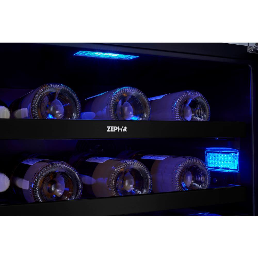 Zephyr Presrv 24 in. 45-Bottle Dual Zone Panel-Ready Wine Cooler PRW24C02BPG