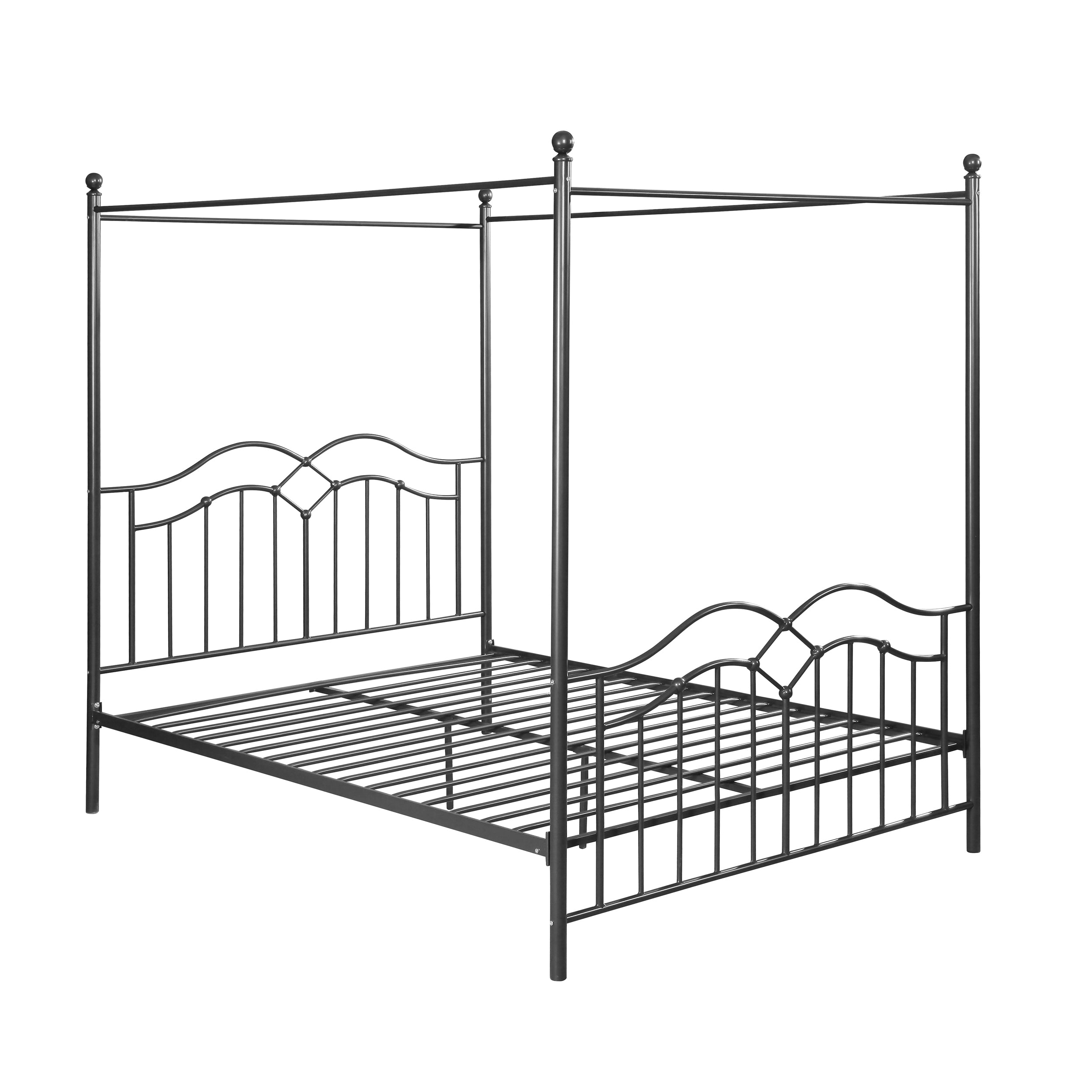 Simona Traditional Iron Canopy Queen Bed Frame