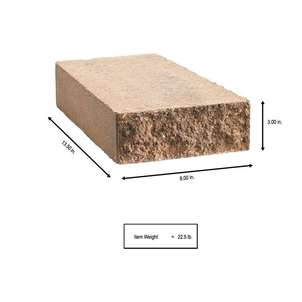 ShortCut 3 in. x 8 in. x 13.5 in. BrownBuff Concrete Retaining Wall Cap (84- Piece Pallet) 16057043