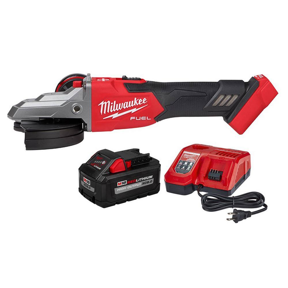 MW M18 FUEL 18-Volt Lithium-Ion Brushless Cordless 5 in. Flathead Braking Grinder with 8.0 Ah Battery and Charger 2887-20-48-59-1880