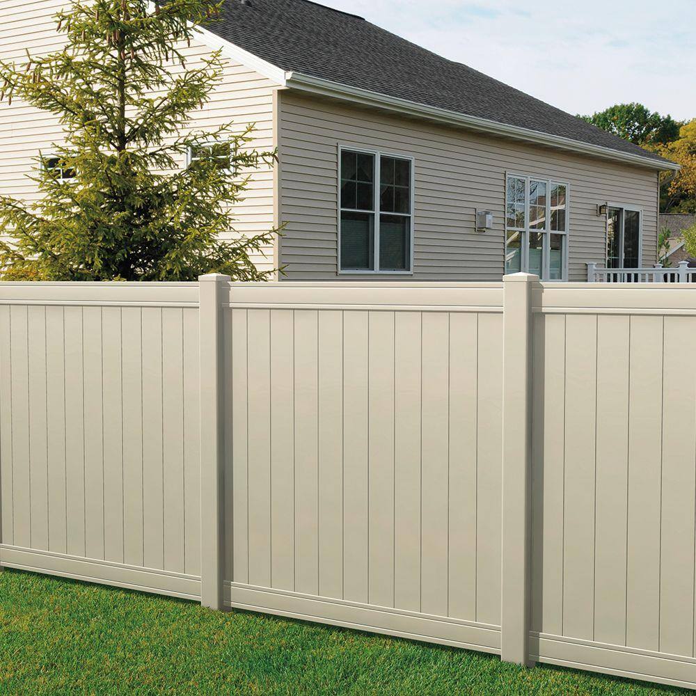 Veranda Pro-Series 6 ft. H x 6 ft. W Tan Vinyl Woodbridge Privacy Fence Panel 118663