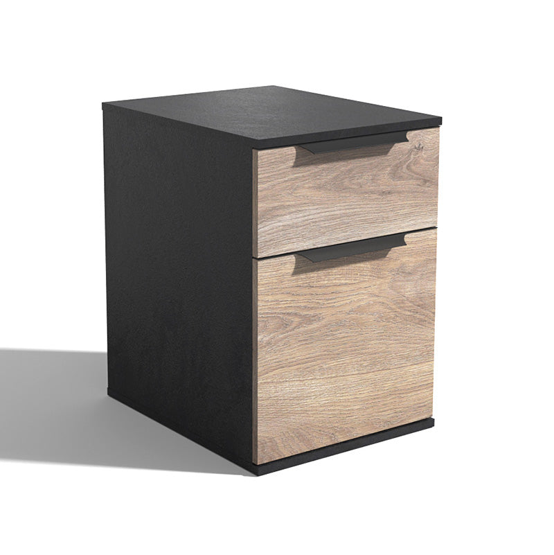 TRIBECA 2 Drawer Filing Cabinet - Warm Oak & Black