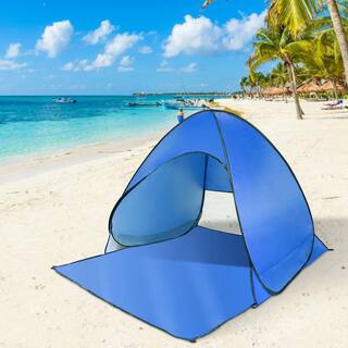 Afoxsos Outdoor Blue 23-Person Pop-Up Beach Tent Sun Shade Shelter with Anti-UV Automatic Waterproof Canopy and Storage Bag HDDB1328