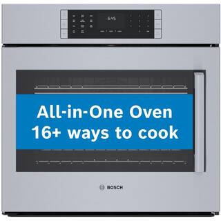 Bosch Benchmark Benchmark Series 30 in. Built-In Single Electric Convection Wall Oven in Stainless Steel w Left SideOpening Door HBLP451LUC