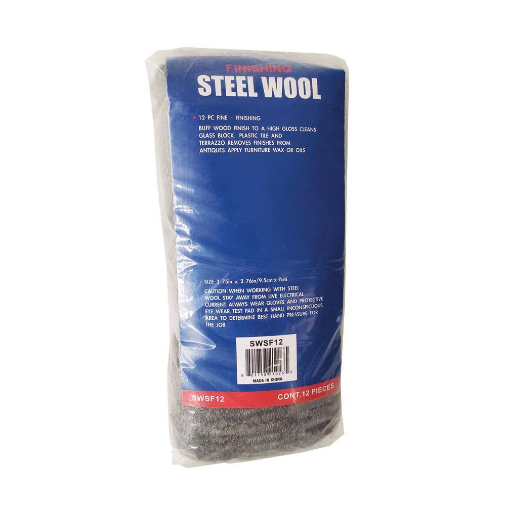 Robtec Grade #0000 Super Fine Steel Wool Pads (12-Pack) SWSF12