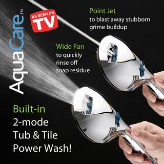 AQUACARE 50-Spray Patterns 2.5 GPM 7 in. Wall Mount Dual Shower Heads and Handheld Shower Head Antimicrobial in Chrome 53539