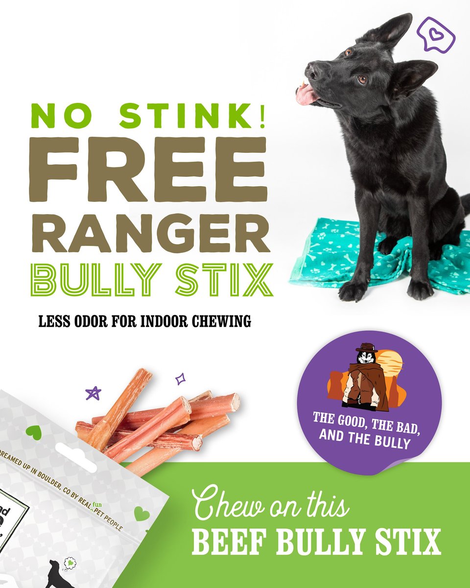 I and Love and You No Stink! Free Ranger Beef Bully Stix Grain-Free Dog Chews