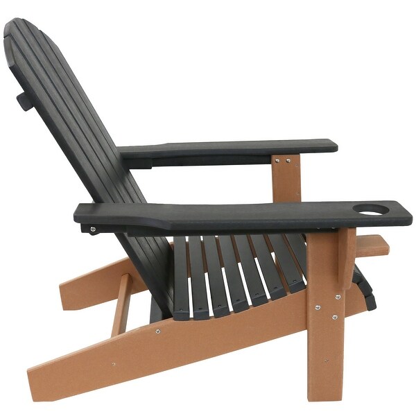 Sunnydaze AllWeather Outdoor Adirondack Chair with Drink Holder