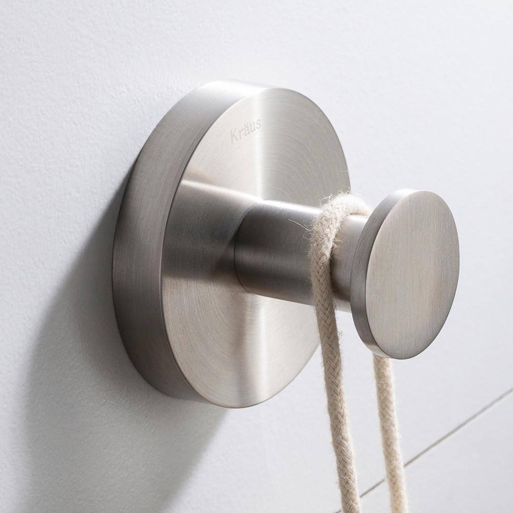 KRAUS Elie Bathroom Robe and Towel Hook in Brushed Nickel KEA-18801BN