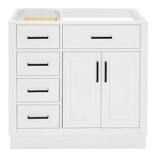 ARIEL Hepburn 36 in. W x 21.5 in. D x 34.5 in. H Bath Vanity Cabinet without Top in White T036S-R-BC-WHT